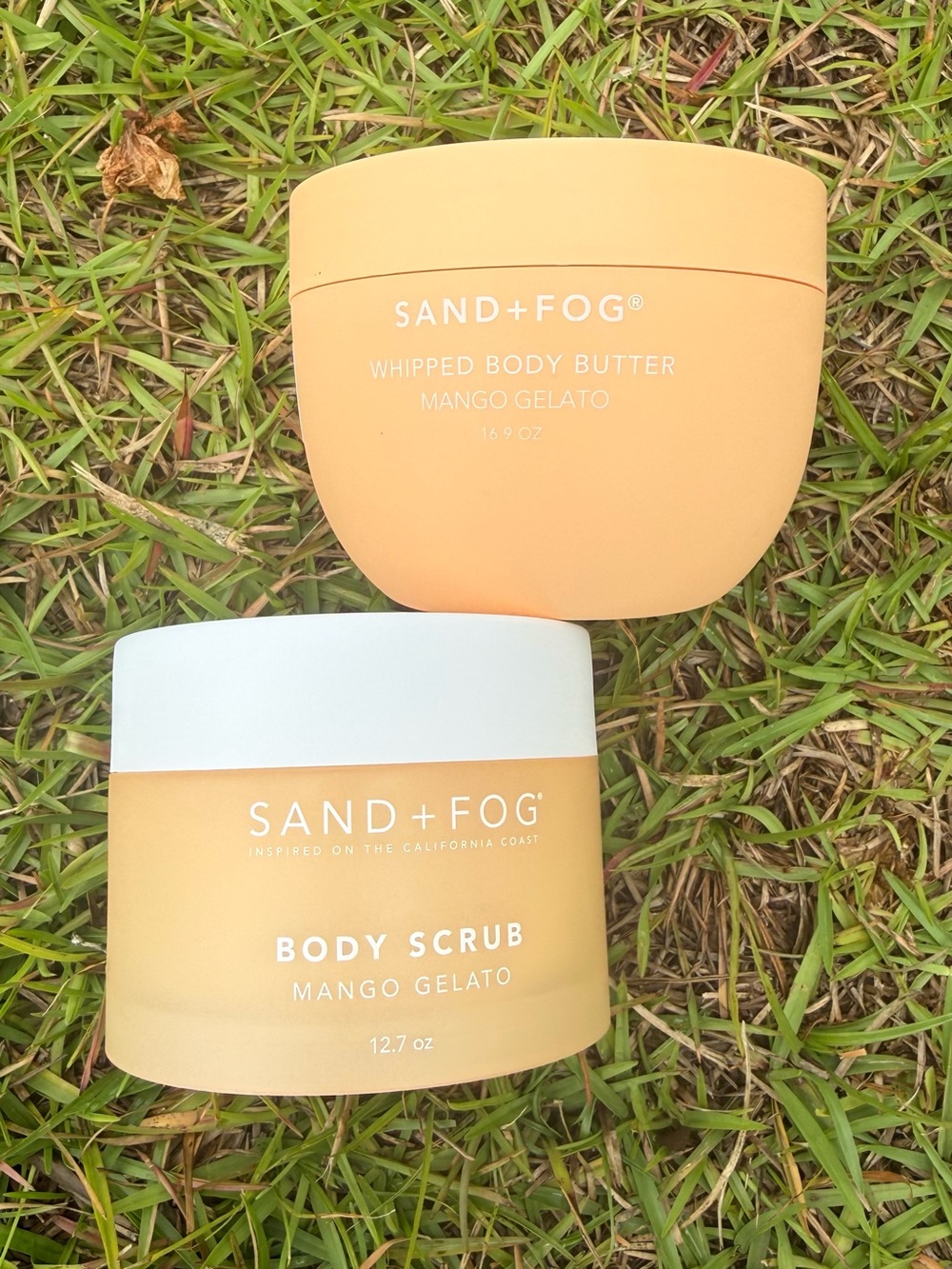 Sand + Fog Mango Gelato Body Butter & Scrub Bundle Set New Tropical Spa